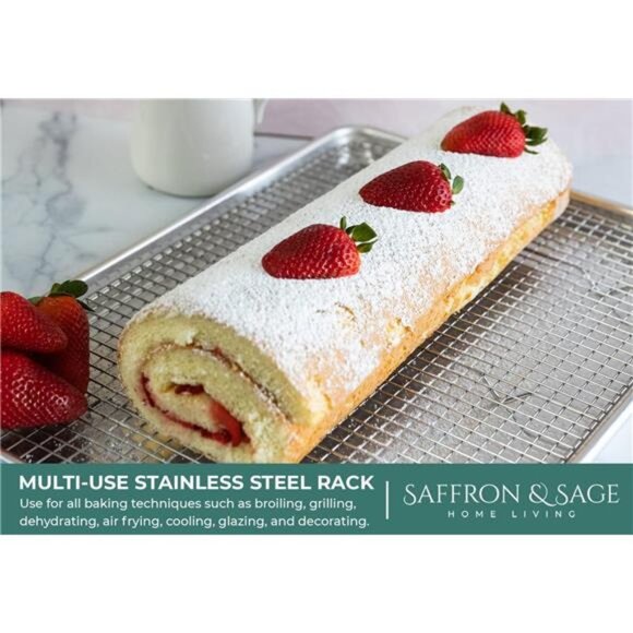 Commercial Quality Cookie Sheet and Rack - Aluminum Half Sheet Baking Pan - Picture 5 of 7